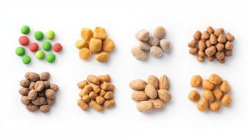 Nuts and nuts on white background photo