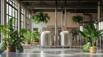 A large industrial space with lots of plants photo