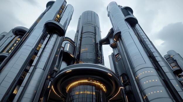 Futuristic city architecture with futuristic architecture photo