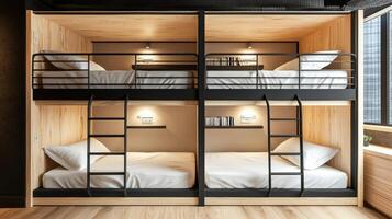 A bunk bed with two beds in it photo