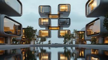 The futuristic architecture of the future photo
