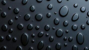 Water drops on a black surface photo