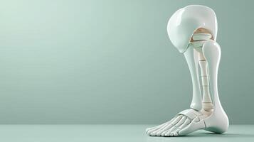 A human leg with a skeleton on it photo