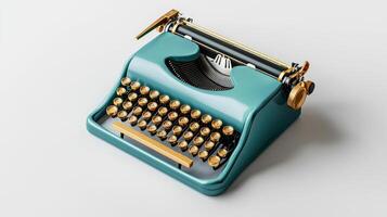 A vintage typewriter on a white background photo