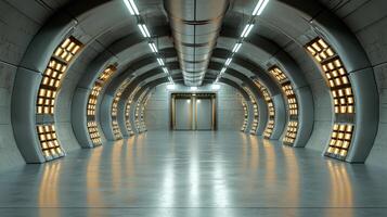 A long tunnel with a light at the end photo