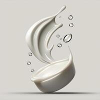 A bowl of milk with a splash of milk photo