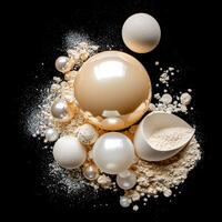 A white powder and a ball of powder photo