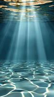 Underwater background with sunlight beams photo