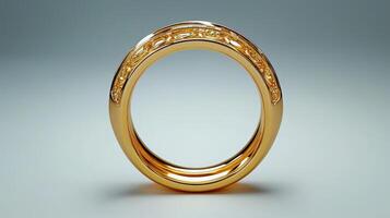 A gold ring with a diamond in the middle photo