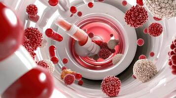 A close up of a red blood cell photo