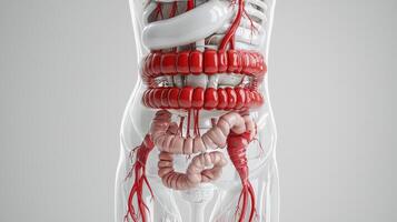 The human body with the organs and blood photo