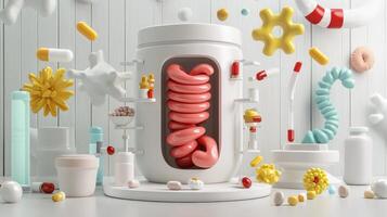A container with pills and other items photo