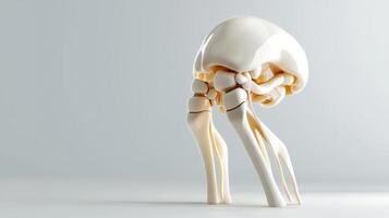 A 3d model of a human leg with a bone in it photo