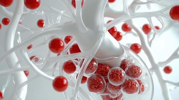 A close up of a red and white tree photo