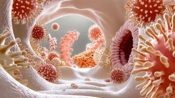 A close up of a virus and its surroundings photo