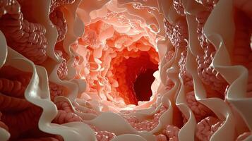 A close up of a large intestine photo