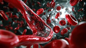 Blood is flowing through a vein photo