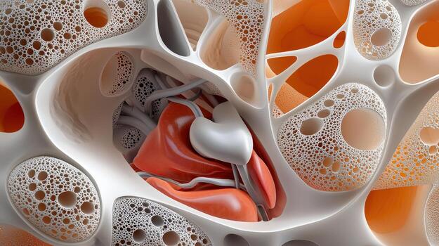 A close up of the inside of a human heart photo