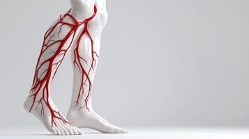 The human leg with blood vessels photo