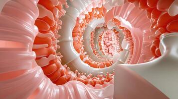 A 3d image of a spiral with many different colors photo
