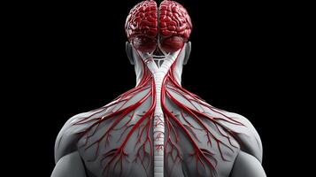 The human brain and spinal cord photo