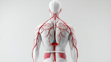 The human body has a red and white vein system photo