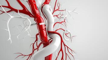 A 3d rendering of a human heart photo