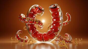 A red and yellow octopus is surrounded by other octopuses photo