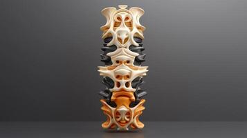 A 3d printed object with a skull and bones photo