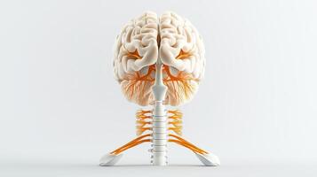 The human brain is shown in a 3d model photo