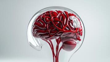 A brain with blood flowing through it photo