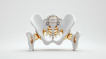 The human pelvis with the spine and spine highlighted photo