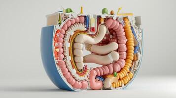 The human body is shown in a 3d model photo