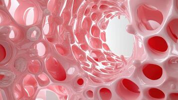 A close up of a pink and white wall photo