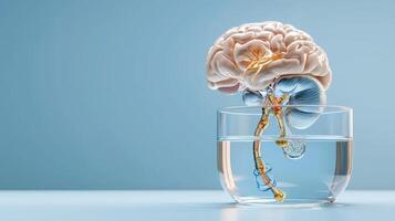 A brain and water in a glass photo