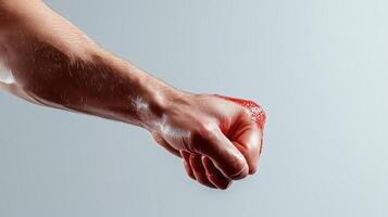 A man's hand with blood on it photo