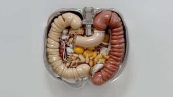 A model of the human digestive system photo