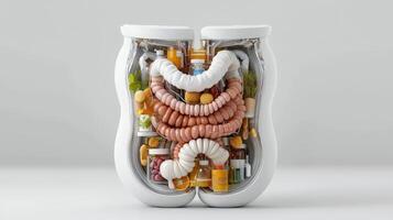 A white container with a human body inside photo