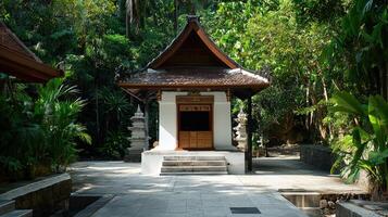 A small building with a roof photo