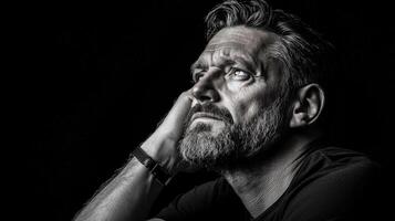 A man with a beard and a watch on his wrist photo