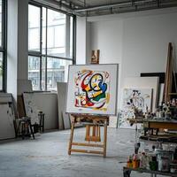 A painting on a easel photo