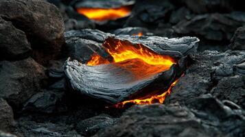 A close up of lava and rocks photo
