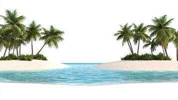 Tropical island with palm trees and water photo