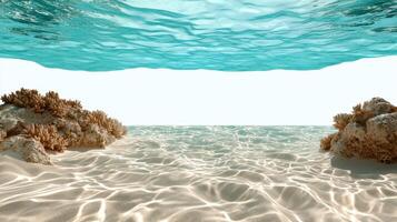 Underwater view of the sea and sand photo