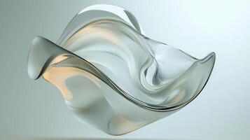 Abstract glass wave 3d illustration photo