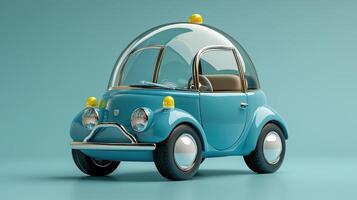 A small blue car with a dome on top photo