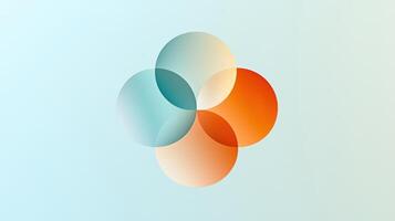 A colorful logo with four circles on it photo