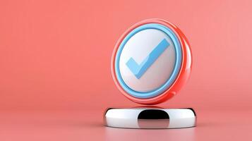 A check mark on a red background photo