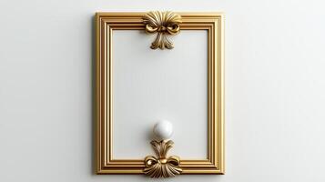 Golden frame with a white egg in it photo