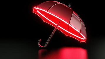 A red umbrella with a glowing red light photo
